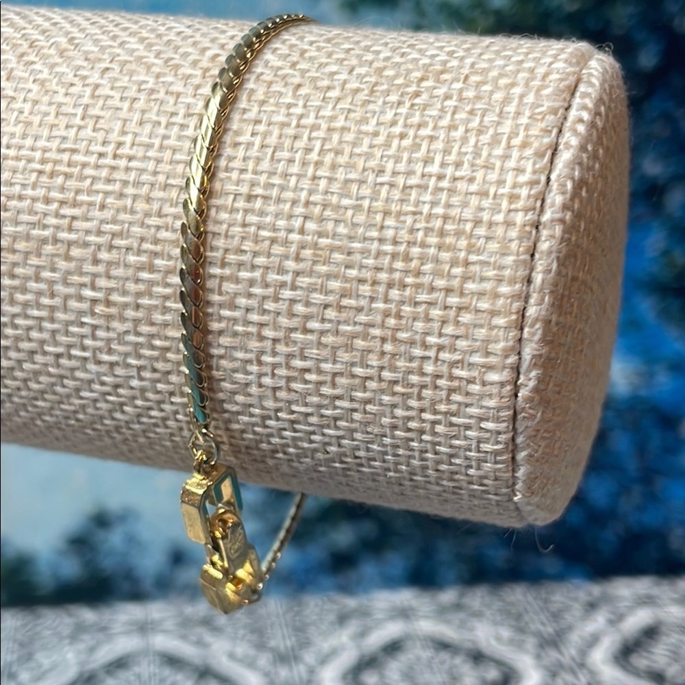 Givenchy Gold Zipper Design Bracelet with Double G clasp. Seven inches. - Picture 5 of 7